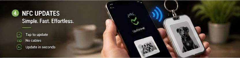 NFC e ink keychain