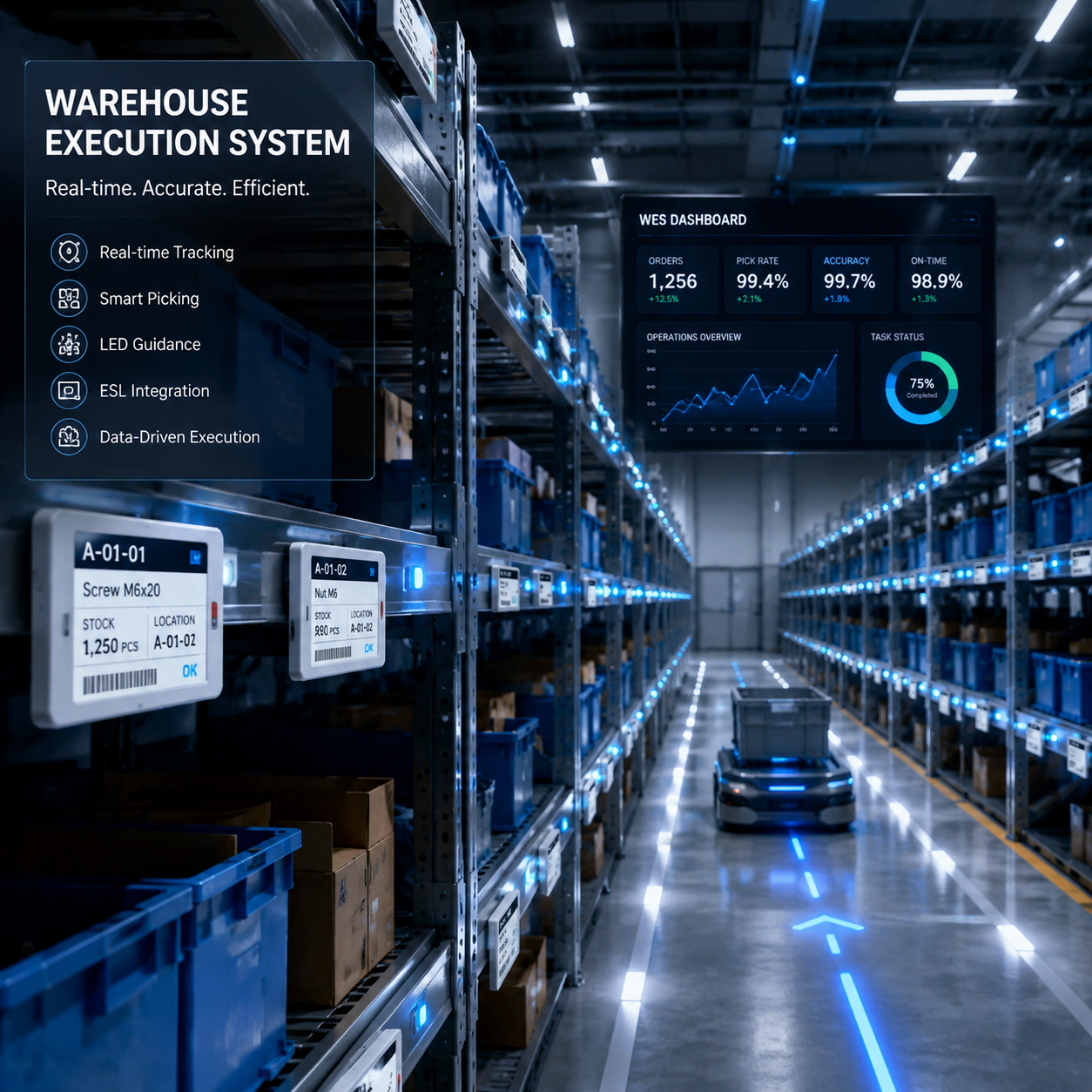 real-time warehouse label update system