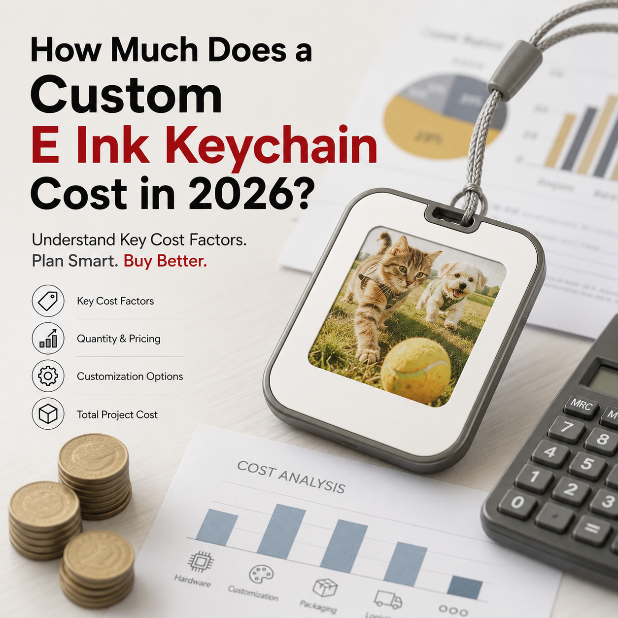 custom e ink keychain cost