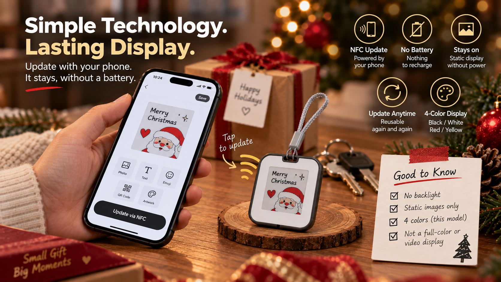 battery-free keychain
